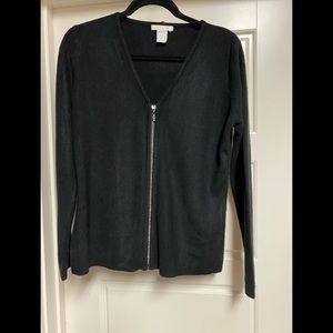 Rhinestone black Sweater with rhinestone on Zipper